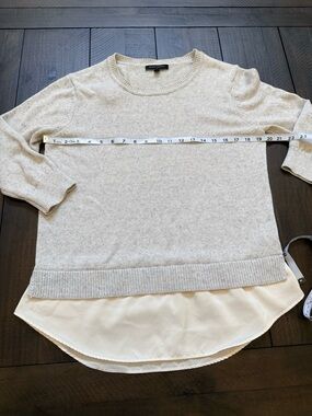 Banana Republic Cream Knit Sweater with White Layered Hem